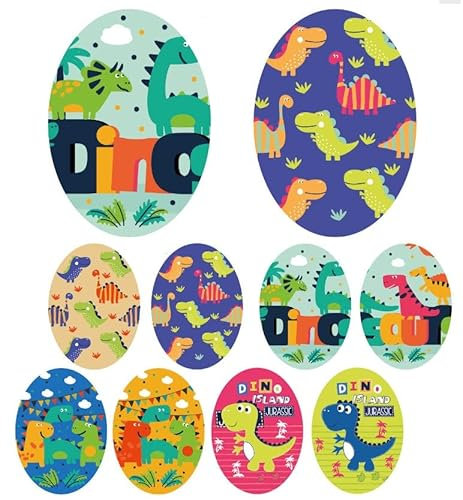 Parches rodillera infantil serigrafiados para planchar en la ropa. Aplicaciones termoadhesivas para reparar y decorar pantalones, chaquetas, jerseys, mochilas.Rodilleras dinosaurios. 2 rodilleras