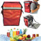 CoolQuest isolierte Kühltasche 42 Liter in Thermobox wasserdicht Picknick Rucksack Liefertasche Lieferservice Thermo-Transport Thermobag Deliverybag Takeaway-Box Fahrradkurier (Rot)