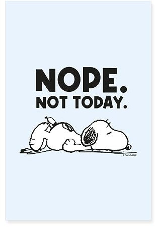 Spreadshirt Peanuts Snoopy Nope Not Today Poster 60x90 cm, One size, Weiß