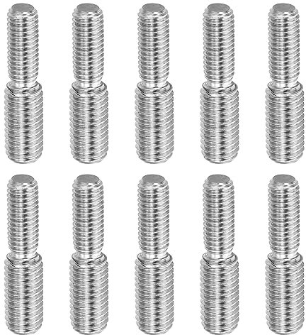PATIKIL M8x1,2 a M10x1,5 Doppia Estremità Filettata Perno Vite Bullone, 10pz 304 Inossidabile Acciaio Asta Bulloni Filettatura Riduttore Adattatore per Mobili Ferramenta, 40mm Lungo