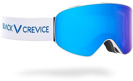 Black Crevice Skibrille, mit zylindrischen Gläsern, white/blue revo