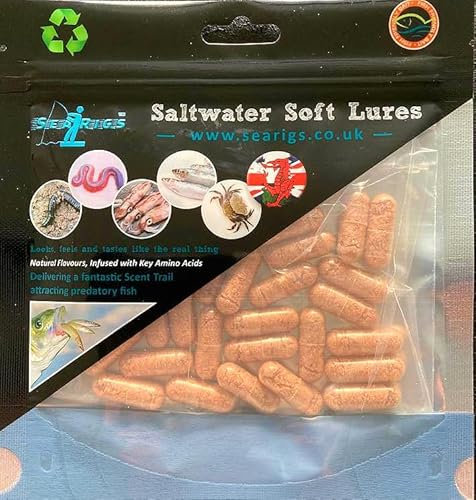 searigs™ Peeler Crab Natural sea fishing Bait Capsules for attracting Cod, Bass, Conger, Ray and Flatfish x25 Capsules