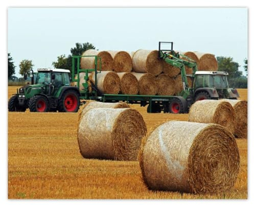 Foto-Poster, Wanddekoration, 50 x 40 cm, Traktoren auf dem Feld, Nr. H8582M_PL1R