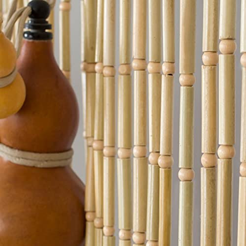 NEZIH Festival de Bambou Rideau Naturel, Ventilation Intérieure Et Porte Extérieure de La Porte de Porte D'Entrée Partage/Red/60 Strands 90 * 200Cm