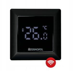 Termofol TF-H6 WLAN-Thermostat für Fußbodenheizung – elektrisch, programmierbar, kabelgebunden – Heizfolie – Schwarz