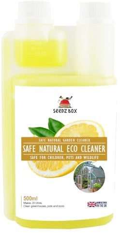 Natural Citrus Lemon Cleaner 500ml - Makes 20 Litres - Cleans Degreases Kitchen Surfaces Grills Oven Bathroom Floor - Window Glass Greenhouse Tools Pots - Sticker Remover - Seedzbox
