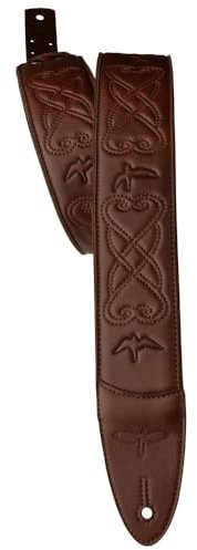PRS 2.4 Padded Guitar Strap w/RAS, Custom Leather (Faux) Birds, Sanguine