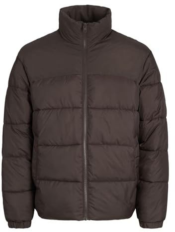 JACK & JONES Men's Jjmoon Stand Collar Buffer Puffer Jacket, Mulch, L
