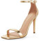 Zhabtuc Décolleté con tacco alto da donna, punta aperta quadrata, cinturino alla caviglia, tacco alto da 11 cm, scarpe eleganti e comode, oro, 41 EU