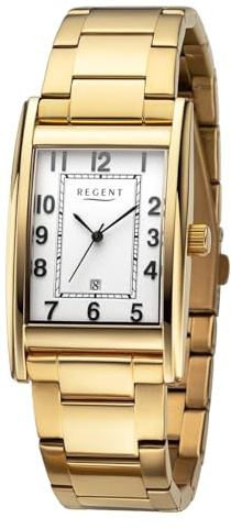 REGENT Herren Armbanduhr Analog Metallarmband Gold URF1524 Analoguhr