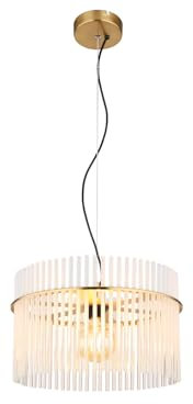 GLOBO Große Pendelleuchte in Gold mit Glas Lampenschirm, Ø 40cm, 15698HM