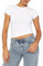 OOHOKAY Damen Basic T-Shirt Klassischer Schnitt Sommer Tee Shirts Kurzarm Crop Tops Y2K Slim Fit Oberteile Einfarbiges Elegant Tshirt(Weiß-B,XS)