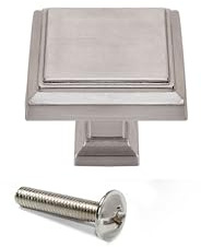 Emuca - Lot von 10 Möbelknöpfe, 31.5x31.5mm, Zamak, Nickel satiniert