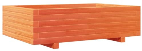 vidaXL Pflanzkübel, Blumenkübel mit Holzrahmen, Blumenkasten für Terrasse Garten, Pflanzkasten Hochbeet Pflanzgefäß, Wachsbraun Massivholz Kiefer