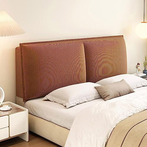 Bettkopfteil Hussen Stretch Bett Kopfteil Bezug Kopfteilkissen Lesekissen Cord für Doppelbett Einzelbett Kingsize Bett weich flauschig Gepolstert Kopfteilbezug Rückenlehnenschutz waschbar