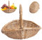 Baobiutin Rattan -Korb gewebt gewebt natürlicher glattes Ernte Korb 9x7x2,8 Zoll Picknickkorb Tragbarer Pastoralkorb mit Griff für Geschenke Blumen Obst Gemüse, Erntekorb, Rattankorb
