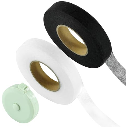 2 Stück 64m x 20mm Saumband zum Aufbügeln Waschfest mit Weichem Lineal, Bügelband Zum Hose Kürzen von Gardinen, Bügelband Für Vorhänge Nahtband zum Spleißen von Stoffen Hosen Vorhänge Kleidung