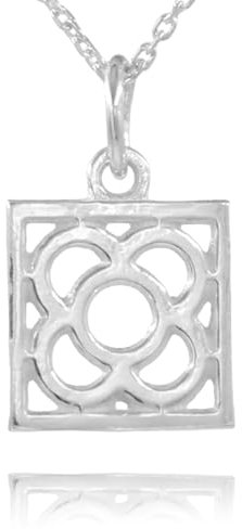 Collar mujer con Panot Flor de Barcelona de plata 925 - Regalo original de la famosa baldosa Barcelona - Este colgante mujer se envía en una cajita para regalar