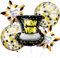 Silvester Ballons, 5pcs Folienballon Silvester, Deko Silvester 2025 Ballons, Happy New Year Balloons, Helium Ballon Silvester, Frohes Neues Jahr-Dekoration, Silvester-Dekorationsset(Hut)