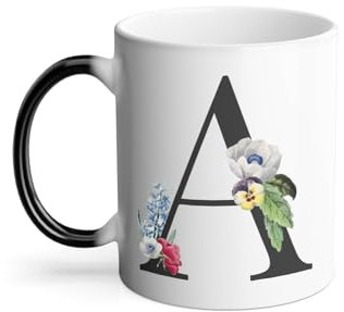 Thermoreagierende Tasse – A Anna Adèle Bernstein Buchstabe Alphabet Vorname Blumen – 325 ml