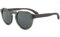 GOWOOD Panto Round Crystal Green Women and Mens Sunglasses Polarized Black Lenses with Ebony Wood Temples