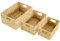 HOMCOM Lot de 3 paniers de rangement tressés, boîtes de rangement avec poignées pour chambre, salon, salle de bain, bois naturel