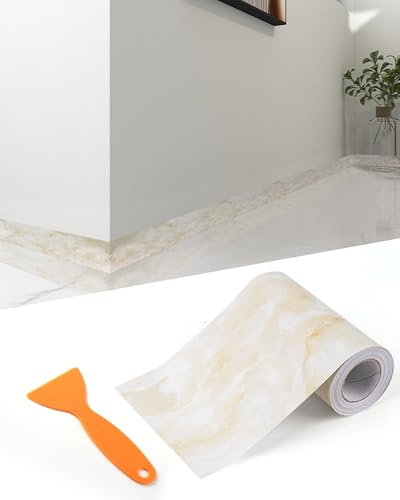 FBBULES PVC Bordüre Selbstklebend Dekorative Marmor Wandbordüre Aufkleber für Küche Badezimmer Tapete Bordüren Wandaufkleber für Wohnzimmer Fliesen