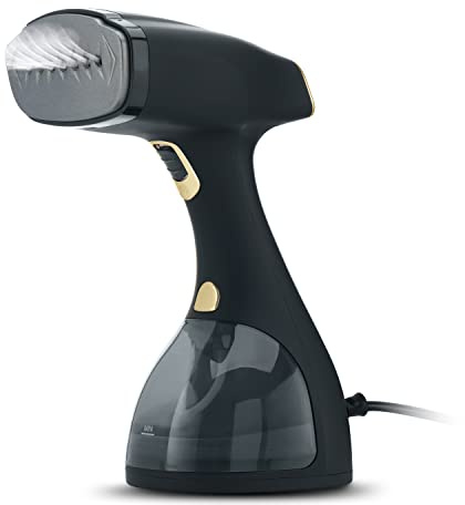 Electrolux LX15003 Vaporizador portátil para ropa y vaporizador de ropa, removedor de arrugas de presión de hierro con removedor de pelo y cepillo para polvo, negro