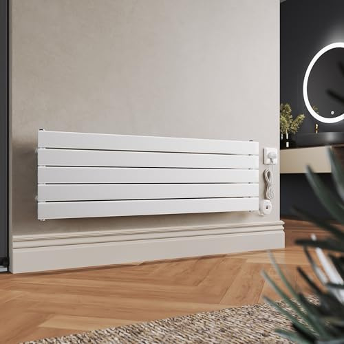 ELEGANT 800W 376x1200mm WiFi Thermostatic Wall Mounted Electric Radiator | Horizontal Designer Panel Heater with 7d/24h Timer & LCD Display