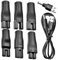 7-Piece + USB Cable Universal Shaver Charger Kit - Black, Minimalist Design - Compatible with Electric Razors & Beard Trimmer Charger - Portable, Travel-Friendly - Non-Rechargeable Shaver Charger Solu