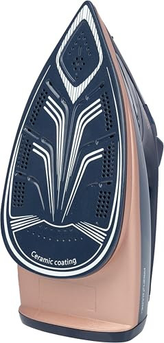 Proficare, 2600-W-Bügeleisen PC-DB3126 Blau-Pink, Dampfstrahlfunktion, vertikaler Dampf, selbstreinigend, 3 Dampfstufen, 300-ml-Behälter, Soft-Touch-Griff, Anti-Tropf- und Anti-Kalk-Funktion