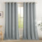 PONY DANCE Vorhang Leinen Wohnzimmer Gardinen Modern Ösenschal 2er Set H 245 x B 140 cm Leinenoptik Gardinen Halbtransparent Leinenvorhänge für Schlafzimmer, Bläuliches Grau