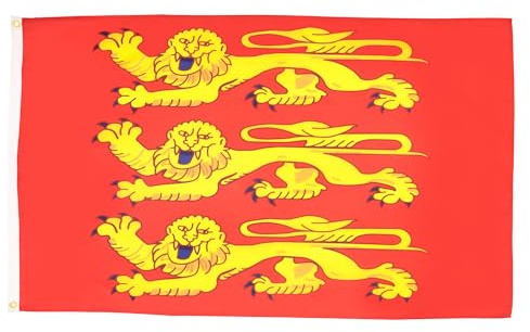 AZ FLAG Lot de 2 Drapeaux Haute-Normandie 150x90 cm 2 Œillets | Usage intérieur et extérieur Drapeau décoratif bas-normand coutures doubles et bords renforcés avec œillets métalliques