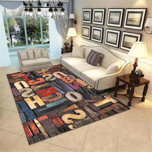 DJHWWD Teppich Für Esszimmer billig Schmutzabweisender und pflegeleichter 140x200CM Mehrfarbig Webteppich Kinder Zimmer