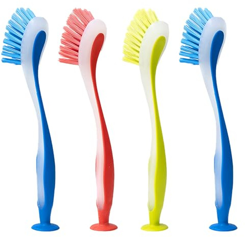 4pcs Dish Brushes for Washing Up, Washing Up Brushes for Kitchen Brush | Long Handled Scrubbing Brush with Handle, Kitchen Brushes for Dishes, Dishwashing Brush for Kitchen Sink Bathroom Pot