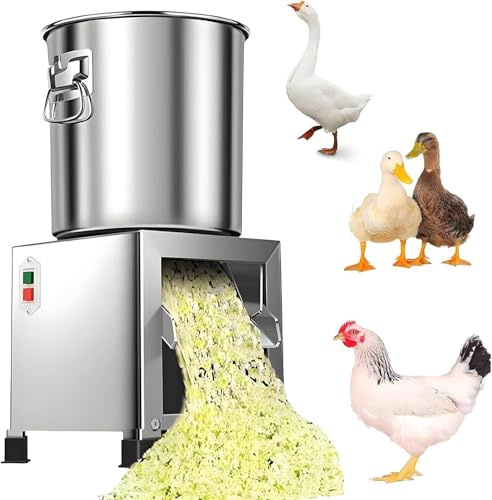 WHYYDSS Electric Commercial Vegetable Chopper with 4 Blades, Heavy-Duty Food Processor, 1800W Stainless Steel Grinder, for Poultry and Animal Feed Preparation