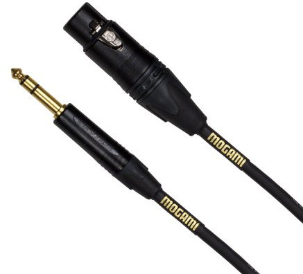 Mogami GOLD TRS-XLRF-10 Balanced Audio Adapter Cable, XLR-Female to 1/4 TRS Male Plug, Gold Contacts, Straight Connectors, 10 Foot