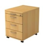 Rollcontainer 58cm 3Schübe Schloß BM Buche Büroschrank Rollschrank