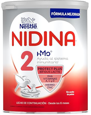 Nestlé NIDINA 2 Leche De Continuación en polvo para bebés a partir de los 6 meses, bote de 800g
