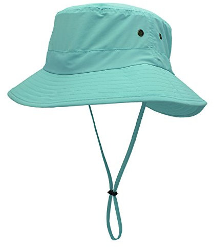 Magracy Unisex Damen Sonnenhut UPF 50+ Sommer Breiter Krempe Eimer-Hut für Frauen Safari-Hüte Fischerhut Aquablau