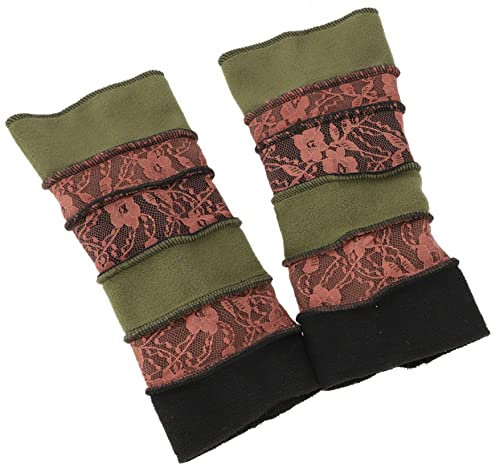 GURU SHOP Elfen Handstulpen, Boho Pulswärmer - Braun/olivgrün, Herren/Damen, Synthetisch