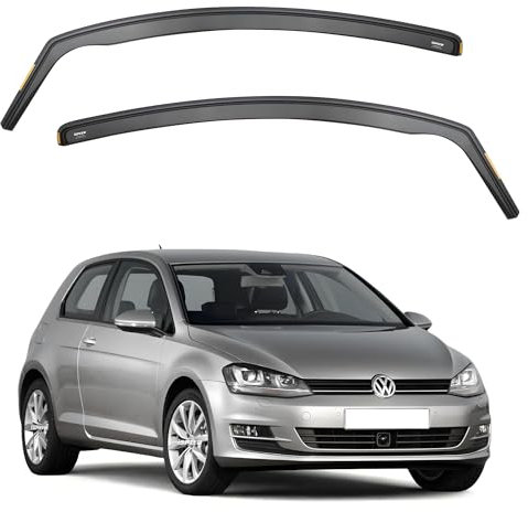iSpeed Wind Deflectors For Volkswagen VW Golf mk7 2013-2019 3 Door Hatchback 2pc Set - Tinted Visors