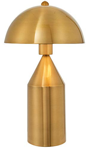 Unique Contemporary Table Lamp - Antique Brass Dome Metal Shade - Bedside Desk Feature Light Fitting – Contemporary Classic Twist – E27 Edison Screw Bulb Required – 60W MAX