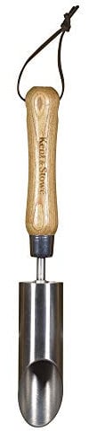 Kent & Stowe Zwiebelpflanzer – Blumenzwiebel-Pflanzer aus Edelstahl für gleichmäßige Löcher, Zwiebel-Stecher mit Stiel aus Esche, Länge: 30 cm