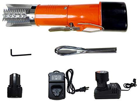 MXBAOHENG Elektrische Fischschuppen Entferner mit 1 Akku 2200mAh Wiederaufladbarer Elektrischer Fischschupper Wasserdicht 7000 RPM für Fischmärkte, Restaurants, Küchen (orange 1 Batterie)