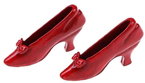 1pair Nette Miniatur Rote Schuhe Hohen Absätzen Puppenhaus Dekoration Zubehör 01.12