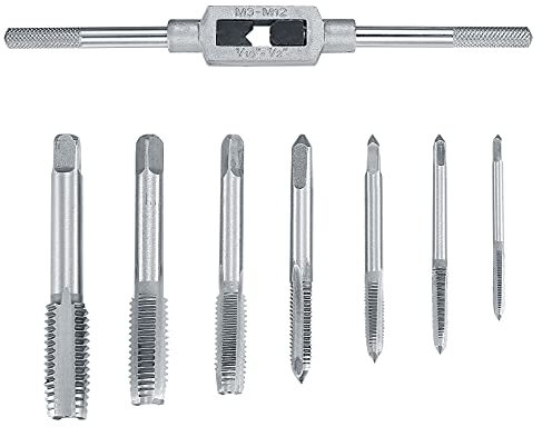 8-teiliges Windeisen-Set, verstellbare Reibahle, Gewindebohrer, metrisches Set, Metallgewindeeinsatz, Maschinen-Ratschenschraube zum Gewindeschneiden, M3/M4/M5/M6/M8/M10/M12