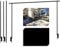 URBNLIVING 250 cm Metallstange zum Aufhängen, mit Klemme, Schwarz