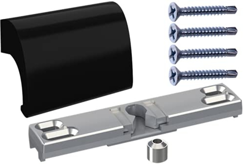 NAJDER Balkontürgriff Schwarz Aluminium mit Balkontürschnapper Festpfosten Balkongriff Balkontürschnapper Balkon Terrassentürgriff Premium Qualität (Schwarz RAL. 9005)