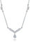 Skcess Link Chain Necklace, Copper Chain Silver Y Shape Round Cubic Zirconia Pendant Necklaces Jewelry Gift for Mom Women Girls
